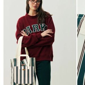 Striped Canvas Tote Bag